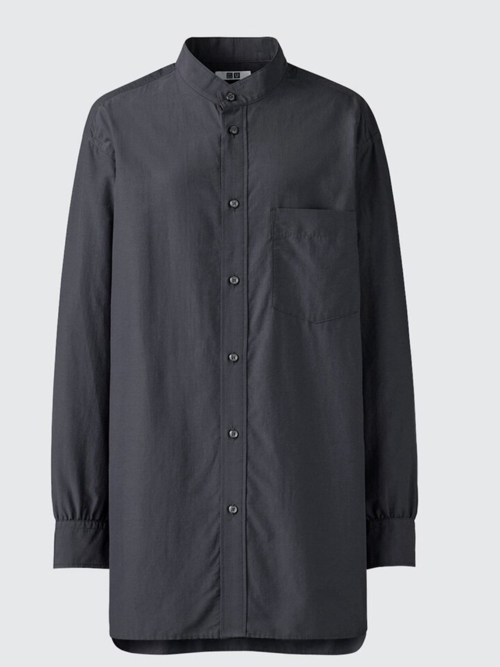Women's Mandarin-Collar Shirt OVERSIZE Uniqlo M